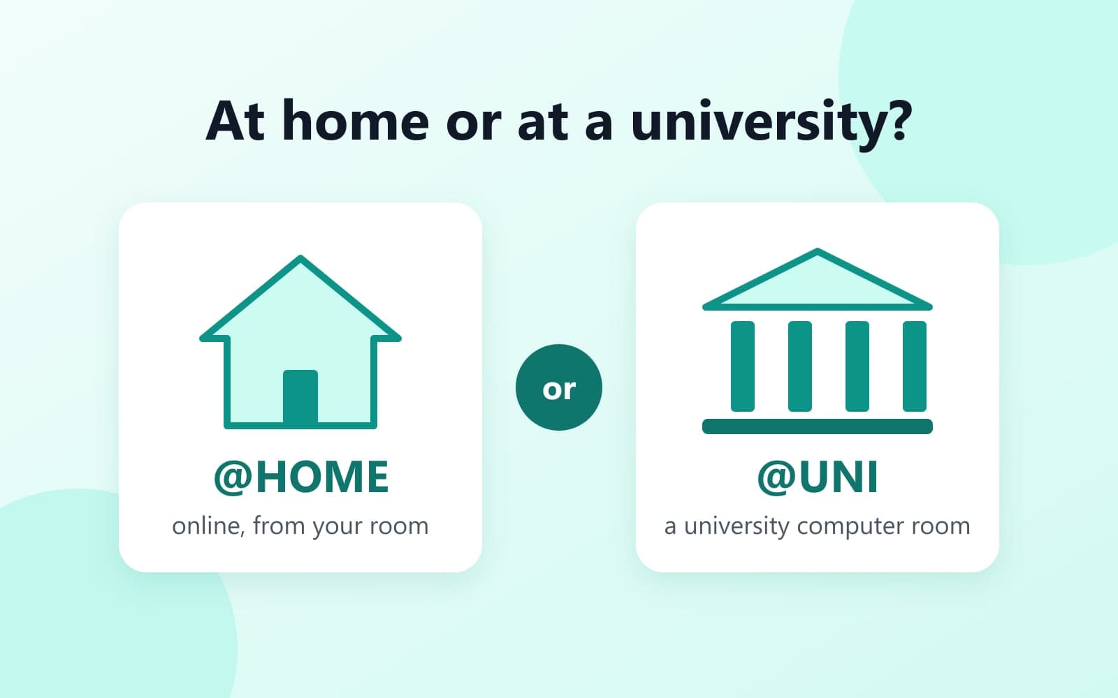 A house and a university building: two ways to sit the CEnT-S